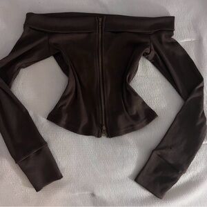 Edikted Chocolate Ribbed Top